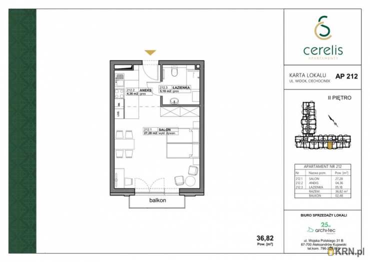 Mieszkanie  na sprzedaż, Ciechocinek, ul. Widok, 1 pokojowe