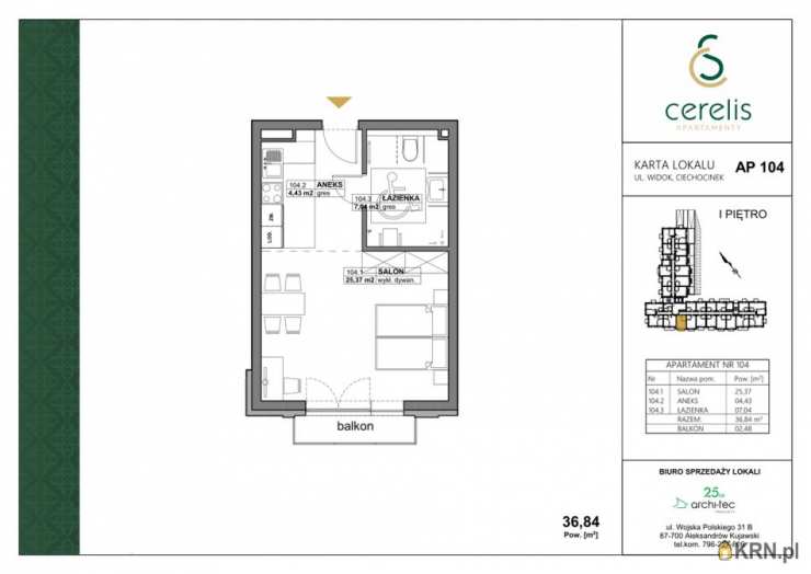 Mieszkanie  na sprzedaż, Ciechocinek, ul. Widok, 1 pokojowe