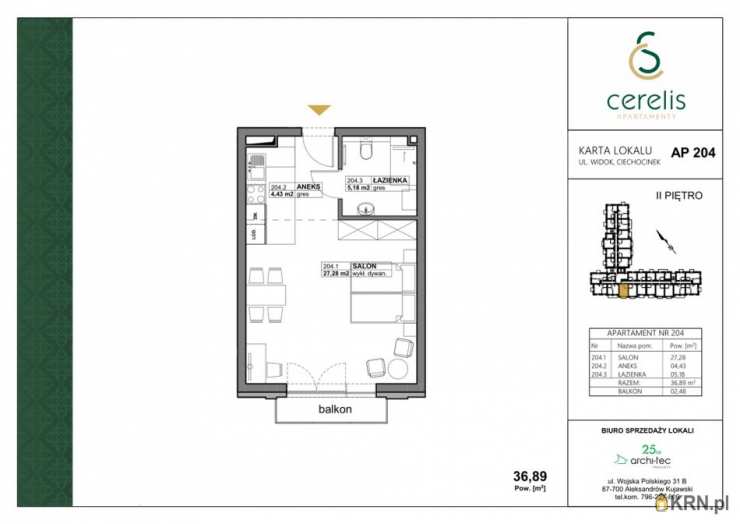 Mieszkanie  na sprzedaż, Ciechocinek, ul. Widok, 1 pokojowe