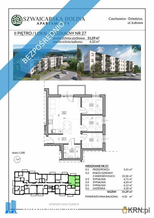 Mieszkanie  na sprzedaż, 2 pokojowe, Czechowice-Dziedzice, ul. Łukowa