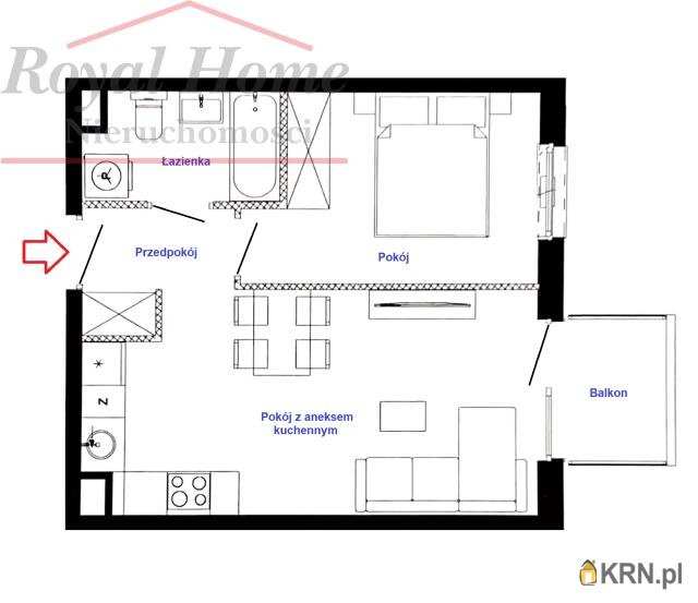 2 pokojowe, Mieszkanie  na sprzedaż, Wrocław, Krzyki/Jagodno, ul. 