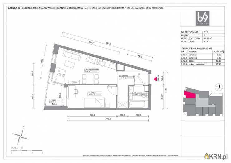 Mieszkanie  na sprzedaż, 5 pokojowe, Kraków, Dębniki/Ludwinów, ul. Barska