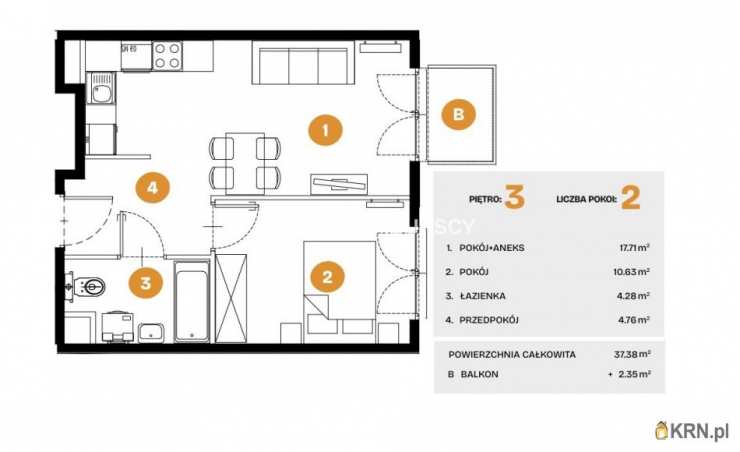 Kraków, Bronowice, ul. Na Błonie, Mieszkanie  na sprzedaż, 2 pokojowe