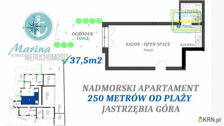 Władysławowo, Jastrzębia Góra, ul. Derdowskiego, 1 pokojowe, Mieszkanie  na sprzedaż