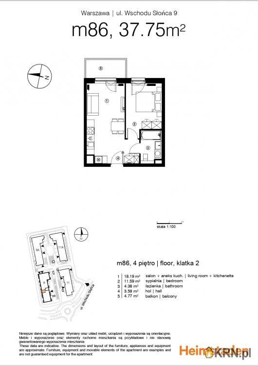 Mieszkanie  na sprzedaż, 2 pokojowe, Warszawa, ul. 
