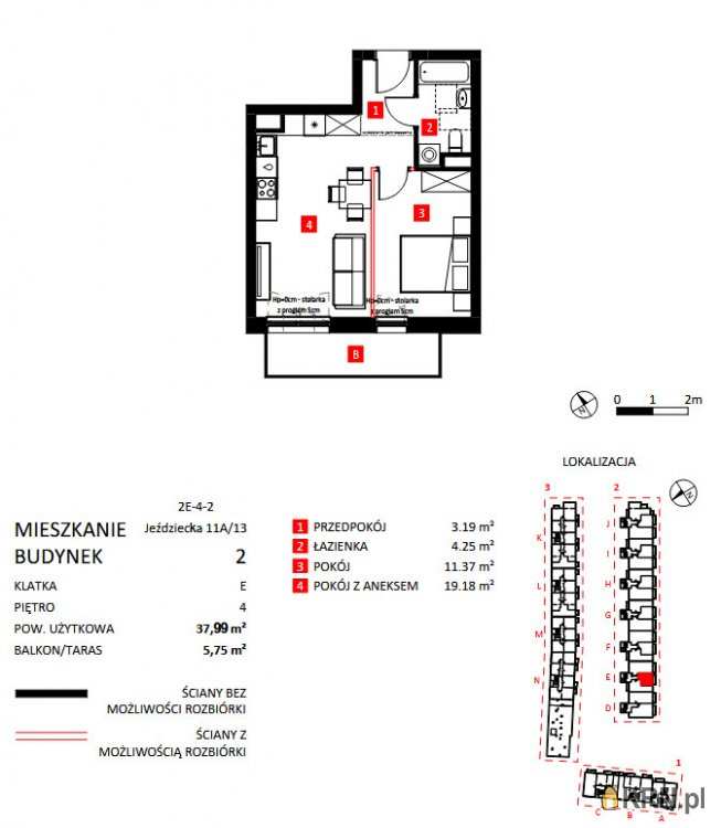 2 pokojowe, Mieszkanie  na sprzedaż, Wrocław, Krzyki, ul. 