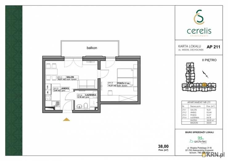Mieszkanie  na sprzedaż, Ciechocinek, ul. Widok, 2 pokojowe