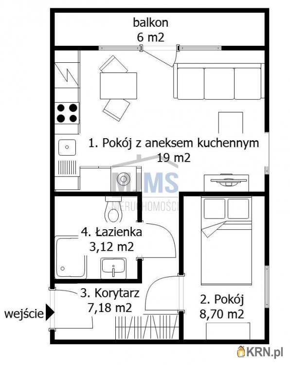 2 pokojowe, Rumia, Lotnisko, ul. Kosynierów, Mieszkanie  do wynajęcia