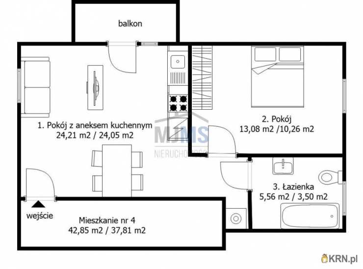 Swarzewo, ul. Różana, Mieszkanie  na sprzedaż, 2 pokojowe