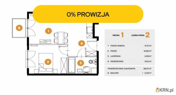 Mieszkanie  na sprzedaż, Kraków, Bronowice, ul. Na Błonie, 2 pokojowe