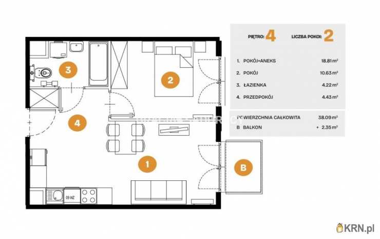 Mieszkanie  na sprzedaż, 2 pokojowe, Kraków, Bronowice, ul. Na Błonie