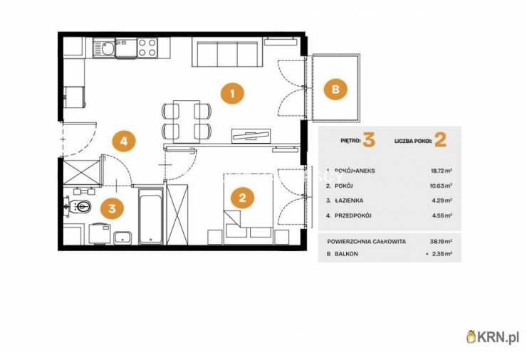 Mieszkanie  na sprzedaż, Kraków, Bronowice, ul. Na Błonie, 2 pokojowe