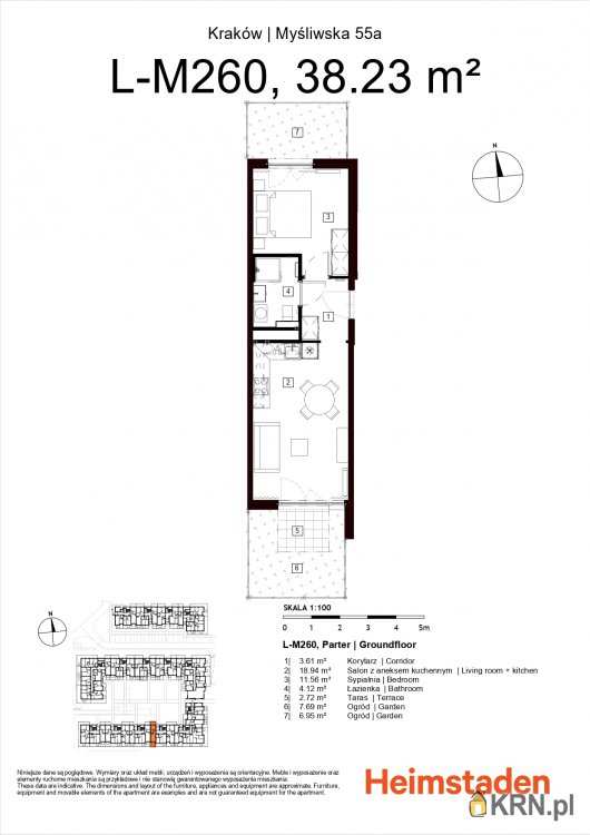 2 pokojowe, Kraków, Podgórze/Płaszów, ul. Myśliwska, Mieszkanie  na sprzedaż