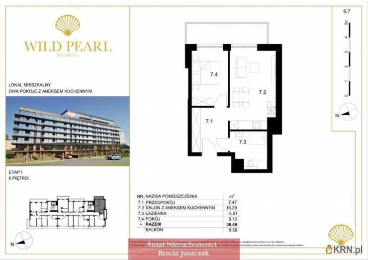 Mieszkanie  na sprzedaż, 2 pokojowe, Kołobrzeg, ul. 