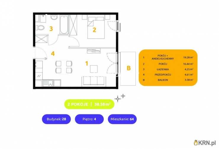 Kraków, Prądnik Biały, ul. 29 Listopada, Mieszkanie  na sprzedaż, 2 pokojowe