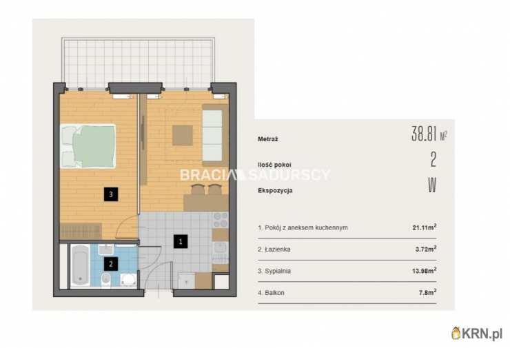 Kraków, Krowodrza, ul. Kijowska, Mieszkanie  na sprzedaż, 2 pokojowe