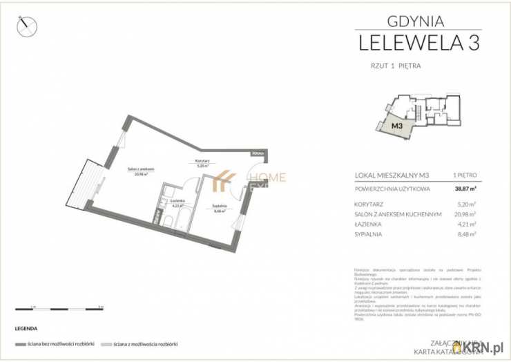 2 pokojowe, Gdynia, Działki Leśne, ul. J. Lelewela, Mieszkanie  na sprzedaż