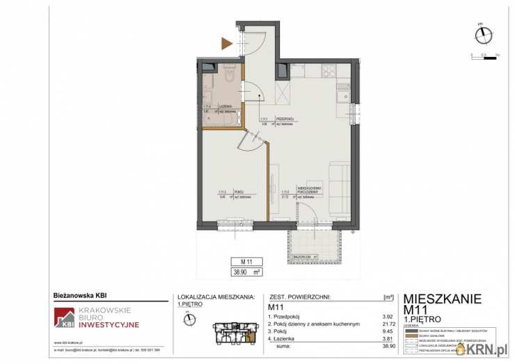 Mieszkanie  na sprzedaż, Kraków, Bieżanów-Prokocim, ul. Bieżanowska, 2 pokojowe