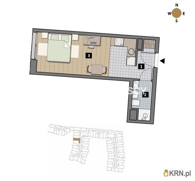 1 pokojowe, Mieszkanie  na sprzedaż, Kraków, Krowodrza/Łobzów, ul. T. Czyżewskiego