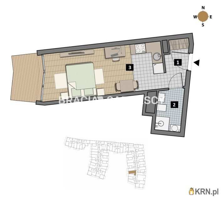 1 pokojowe, Mieszkanie  na sprzedaż, Kraków, Krowodrza/Łobzów, ul. T. Czyżewskiego