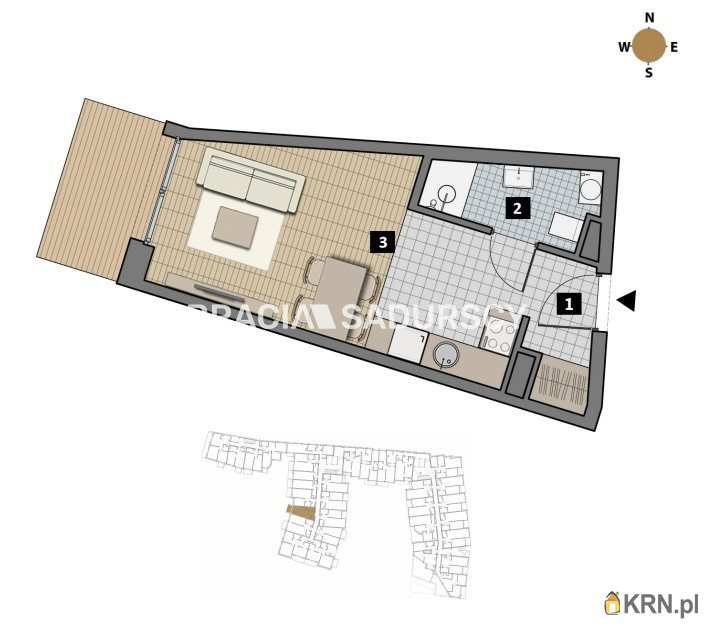 1 pokojowe, Mieszkanie  na sprzedaż, Kraków, Krowodrza/Łobzów, ul. T. Czyżewskiego