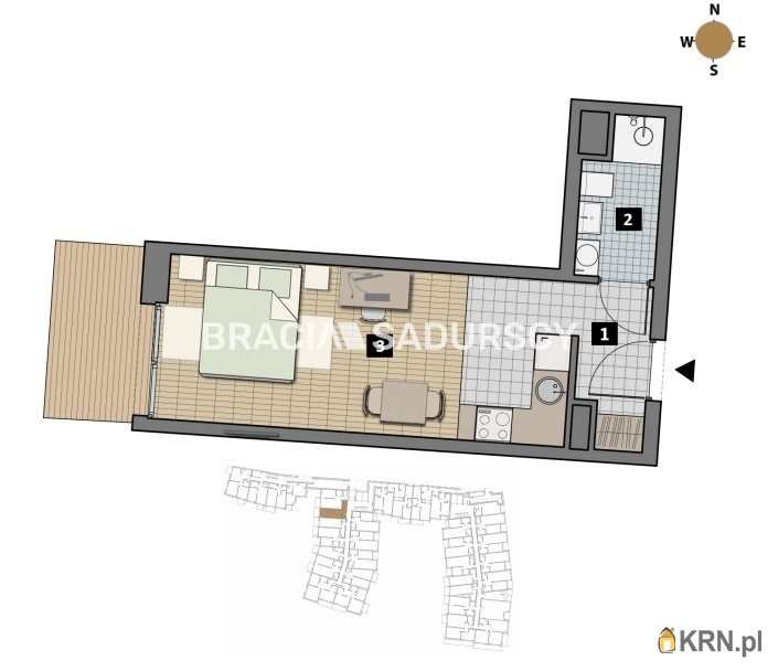 1 pokojowe, Mieszkanie  na sprzedaż, Kraków, Krowodrza/Łobzów, ul. T. Czyżewskiego