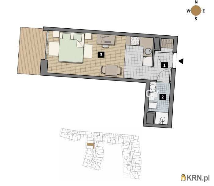 1 pokojowe, Mieszkanie  na sprzedaż, Kraków, Krowodrza/Łobzów, ul. T. Czyżewskiego