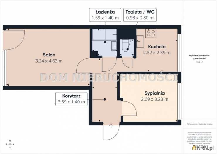 2 pokojowe, Mieszkanie  na sprzedaż, Olsztyn, Pojezierze, ul. Kołobrzeska