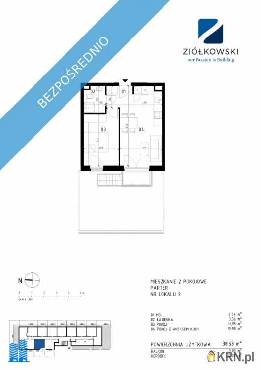 2 pokojowe, Mieszkanie  na sprzedaż, Wołomin, ul. Traugutta