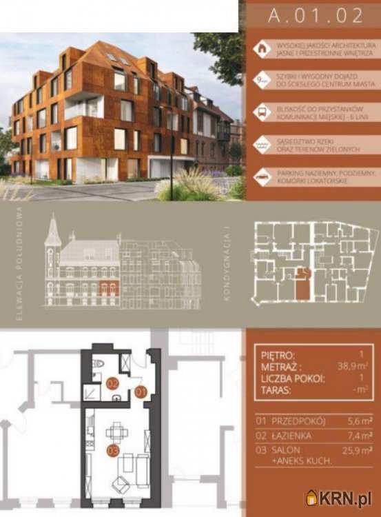 Wrocław, Śródmieście, ul. , Mieszkanie  na sprzedaż, 1 pokojowe