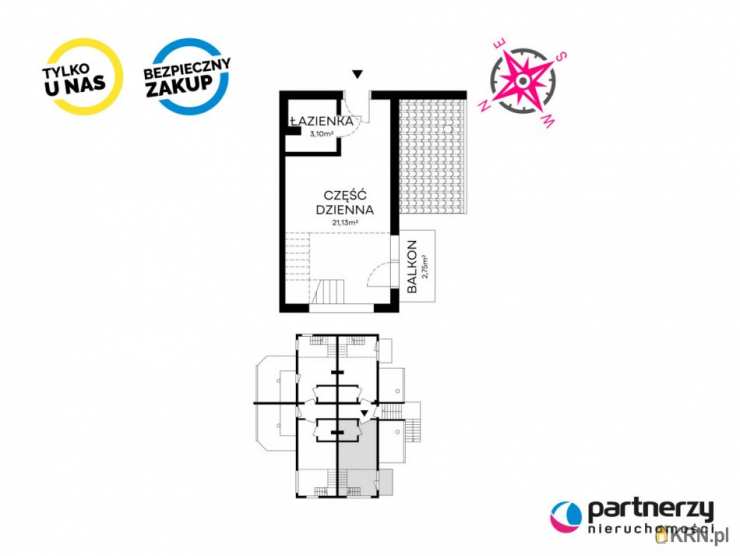 2 pokojowe, Mieszkanie  na sprzedaż, Dębki, ul. Zakonna