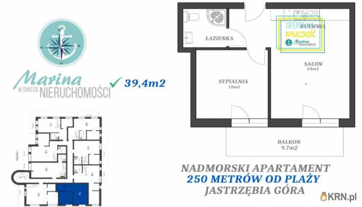 Władysławowo, Jastrzębia Góra, ul. Derdowskiego, 2 pokojowe, Mieszkanie  na sprzedaż