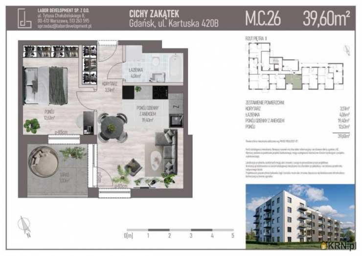 Gdańsk, Siedlce, ul. Kartuska, Mieszkanie  na sprzedaż, 2 pokojowe