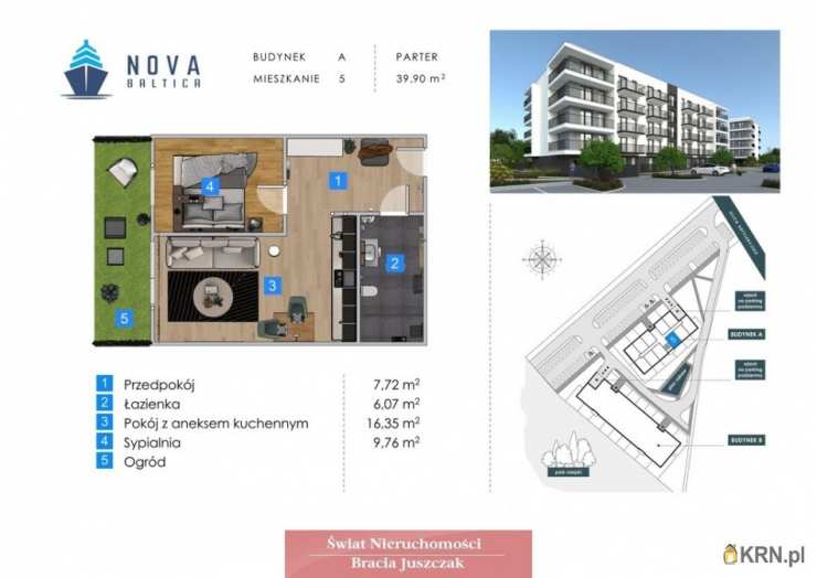 Mieszkanie  na sprzedaż, 2 pokojowe, Kołobrzeg, ul. 