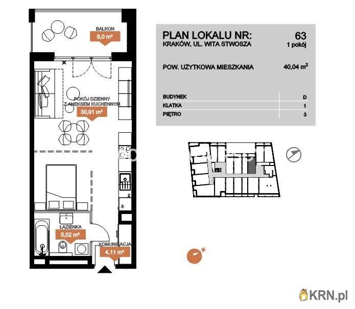 Kraków, Zwierzyniec, ul. Stwosza, Mieszkanie  na sprzedaż, 1 pokojowe