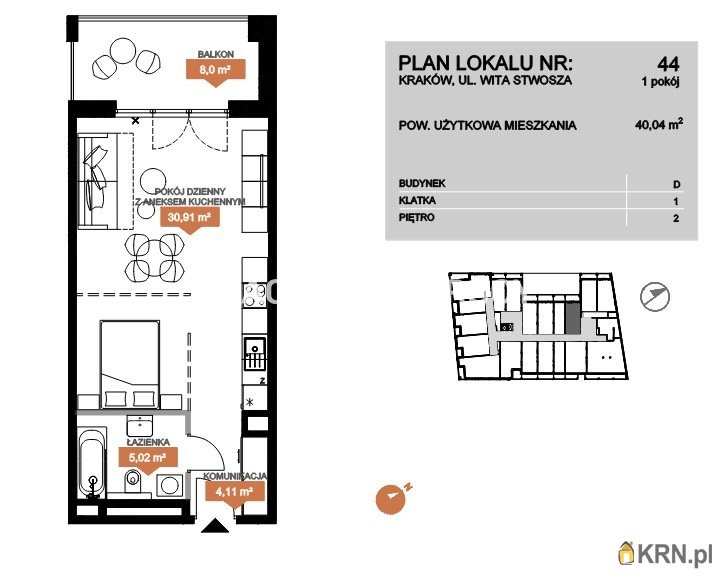 Kraków, Zwierzyniec, ul. Stwosza, Mieszkanie  na sprzedaż, 1 pokojowe