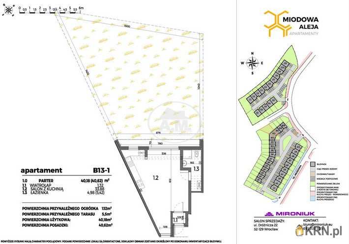 Iwiny, ul. Miodowa, 1 pokojowe, Mieszkanie  na sprzedaż