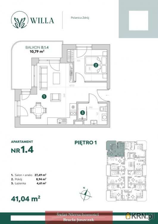 Mieszkanie  na sprzedaż, 2 pokojowe, Polanica-Zdrój, ul. 