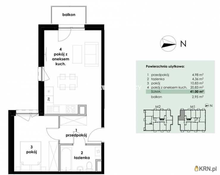Skawina, ul. , Mieszkanie  na sprzedaż, 2 pokojowe