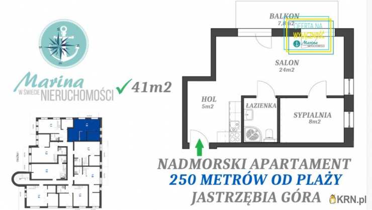 Władysławowo, Jastrzębia Góra, ul. Derdowskiego, 2 pokojowe, Mieszkanie  na sprzedaż