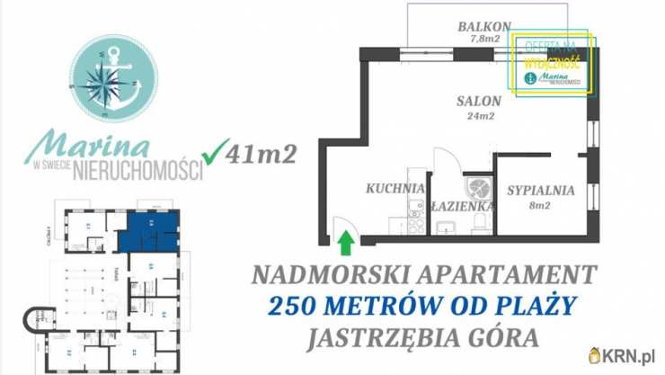 Władysławowo, Jastrzębia Góra, ul. Derdowskiego, 2 pokojowe, Mieszkanie  na sprzedaż