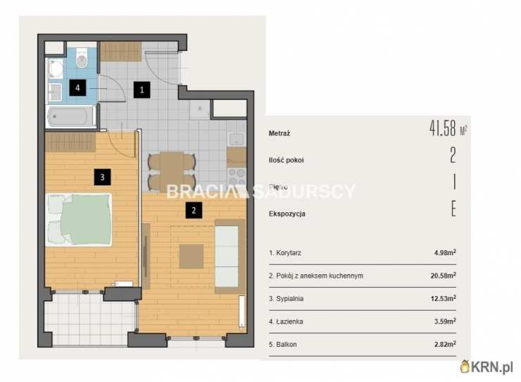 Kraków, Krowodrza, ul. Kijowska, Mieszkanie  na sprzedaż, 2 pokojowe