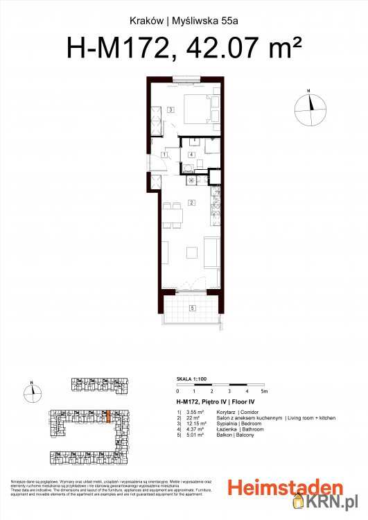 Mieszkanie  na sprzedaż, 2 pokojowe, Kraków, Podgórze/Płaszów, ul. Myśliwska