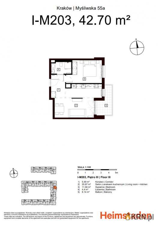 Mieszkanie  na sprzedaż, 2 pokojowe, Kraków, Podgórze/Płaszów, ul. Myśliwska