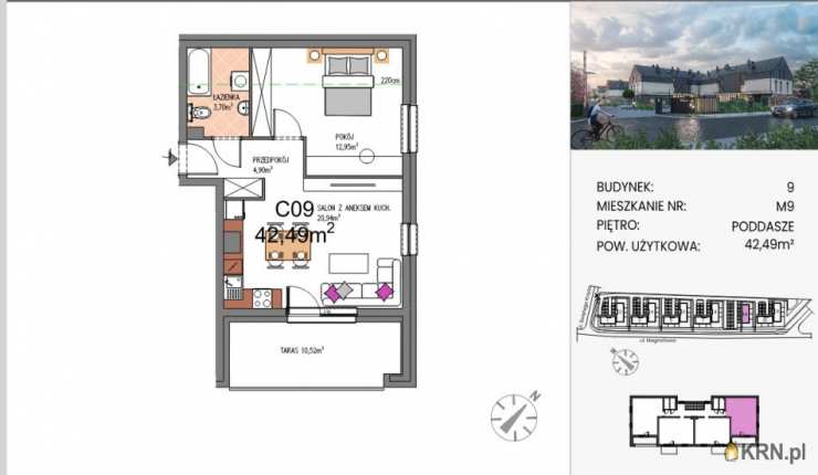 Siechnice, ul. św. Krzyża, Mieszkanie  na sprzedaż, 2 pokojowe