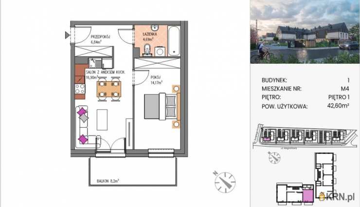Siechnice, ul. , Mieszkanie  na sprzedaż, 2 pokojowe