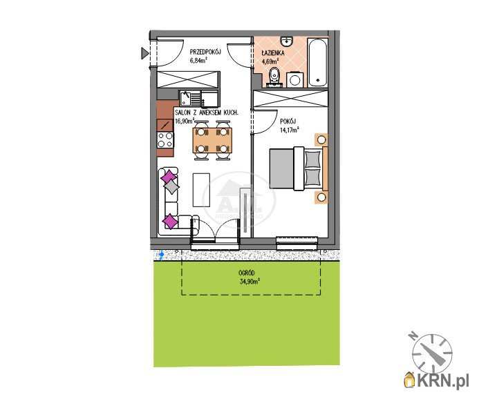 Mieszkanie  na sprzedaż, 2 pokojowe, Siechnice, ul. św. Krzyża