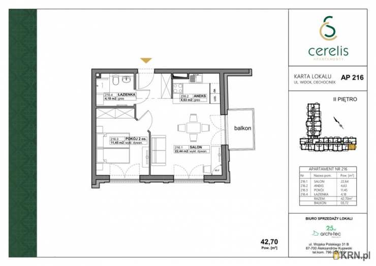 Mieszkanie  na sprzedaż, Ciechocinek, ul. Widok, 2 pokojowe
