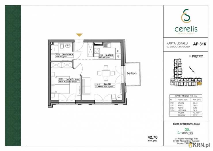 Mieszkanie  na sprzedaż, Ciechocinek, ul. Widok, 1 pokojowe