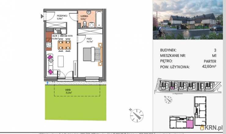 Siechnice, ul. , 2 pokojowe, Mieszkanie  na sprzedaż
